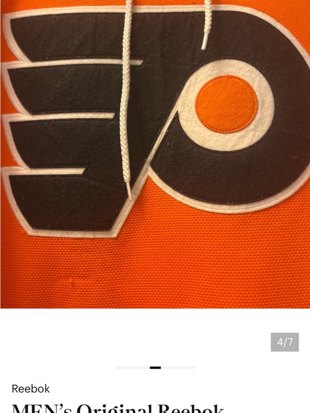 Reebok Orange and Black NHL Hockey Jersey with Captain Patch - Picture 4 of 7
